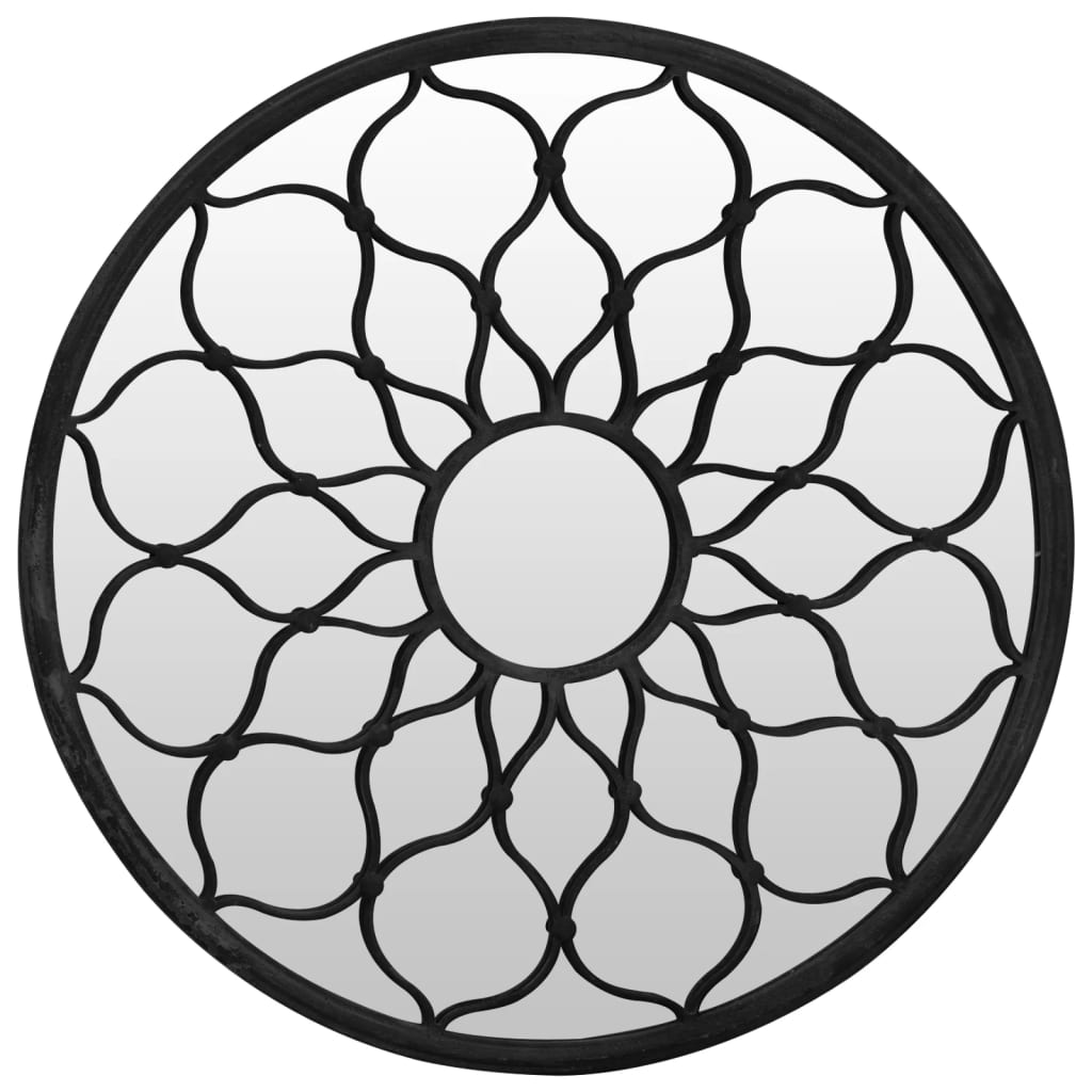 Garden Mirror Iron Round For Outdoor Use